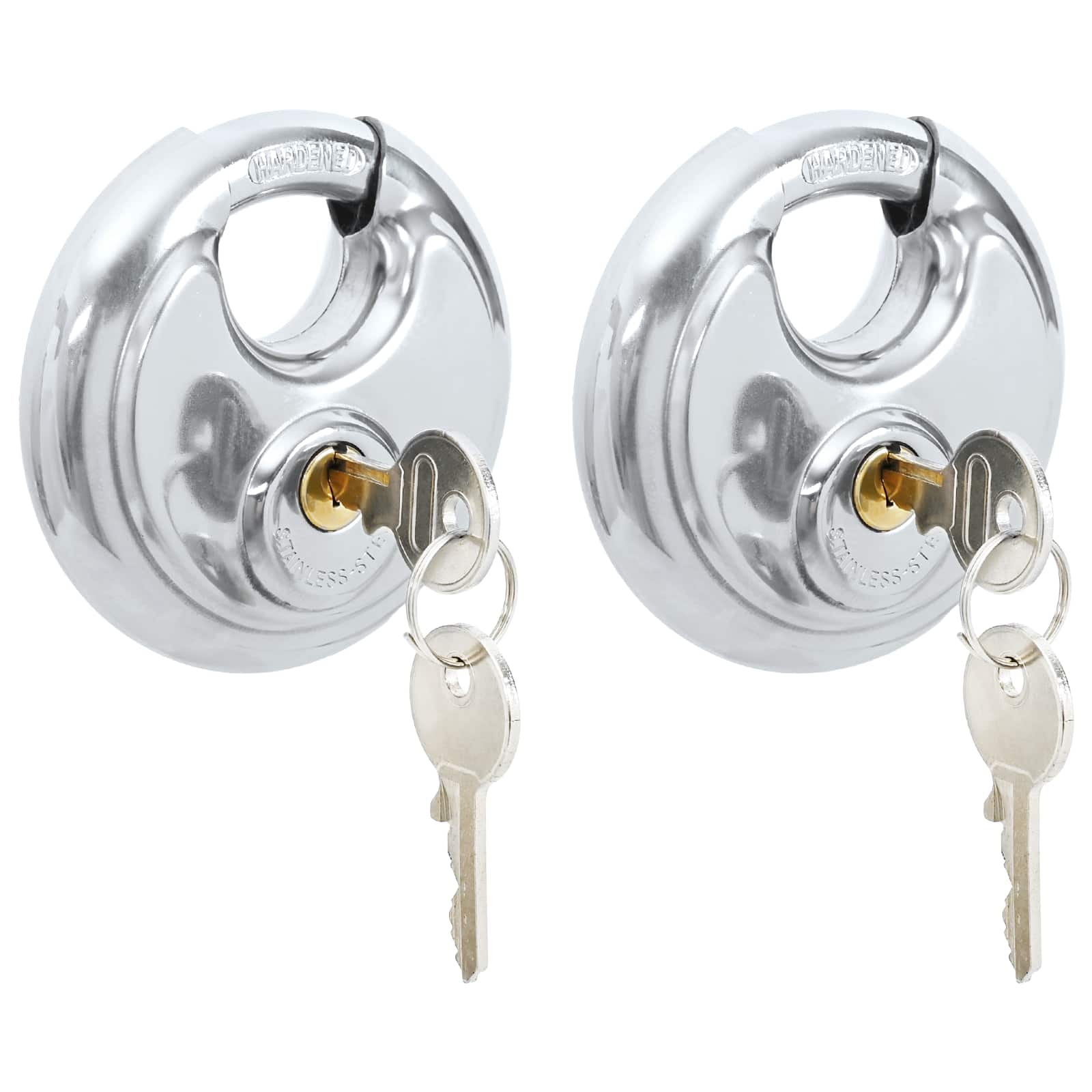 Vidaxl serrures à disque avec clés 2 pcs argent 9 x 2,8 x 9 cm