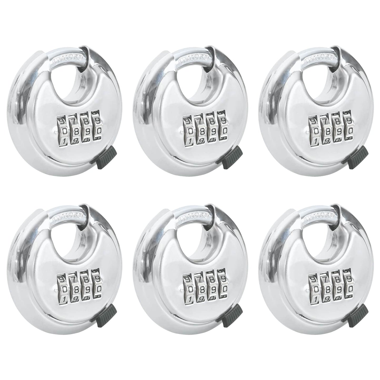Vidaxl serrures à disque avec clés 6 pcs argent 7 x 2,3 x 7 cm