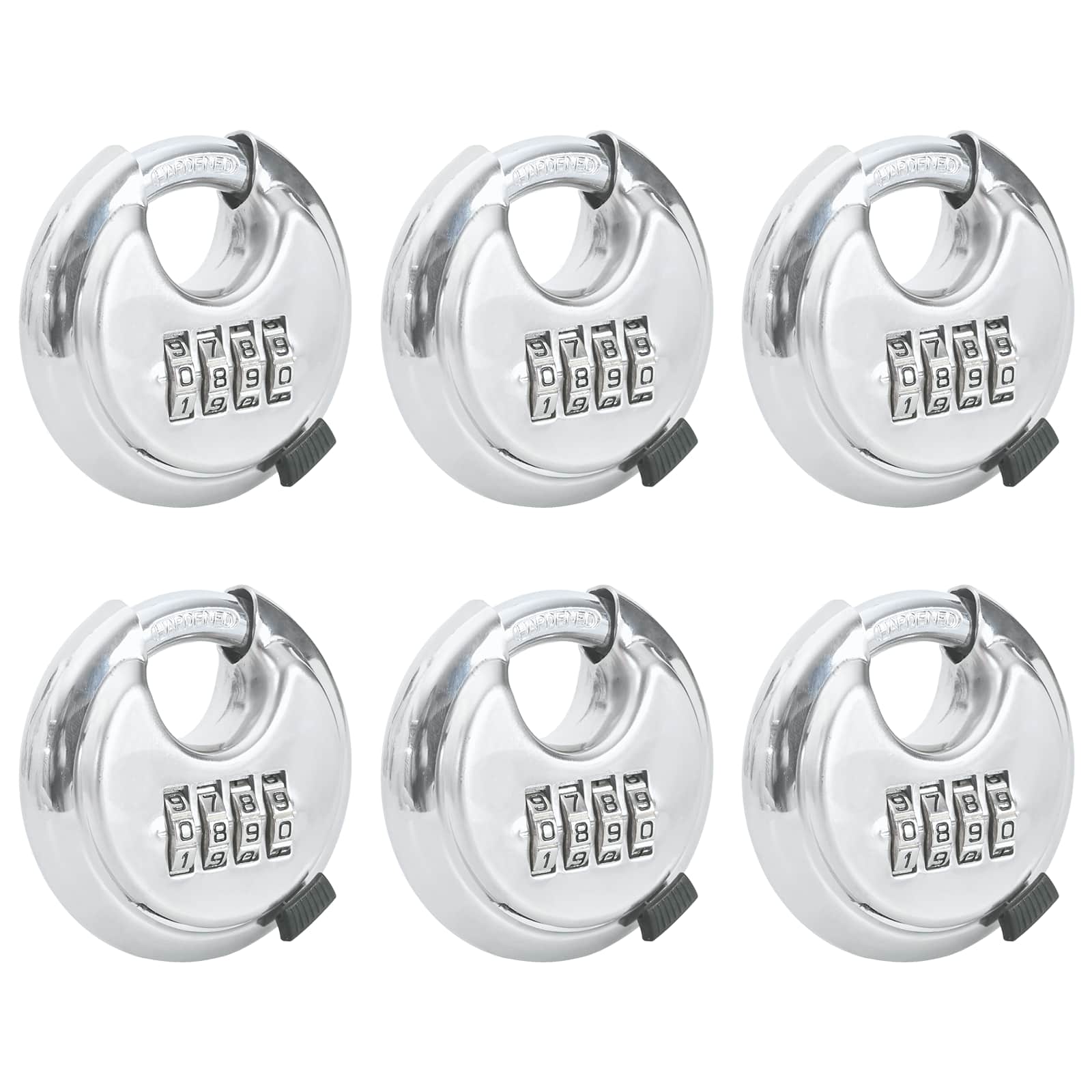Vidaxl serrures à disque avec clés 6 pcs argent 7 x 2,3 x 7 cm