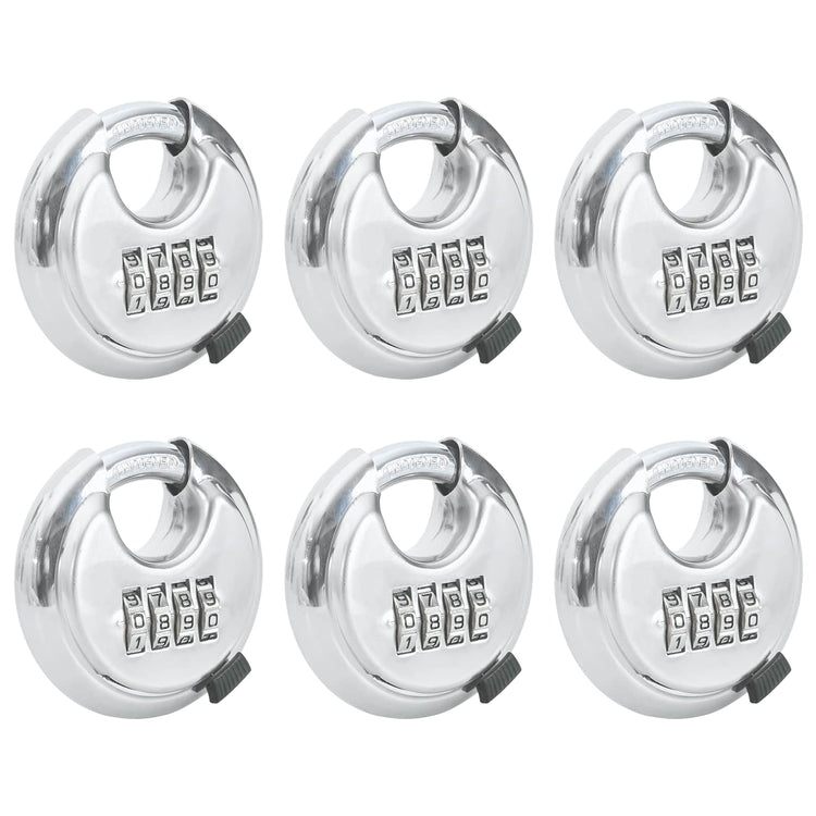 Vidaxl serrures à disque avec clés 6 pcs argent 7 x 2,3 x 7 cm