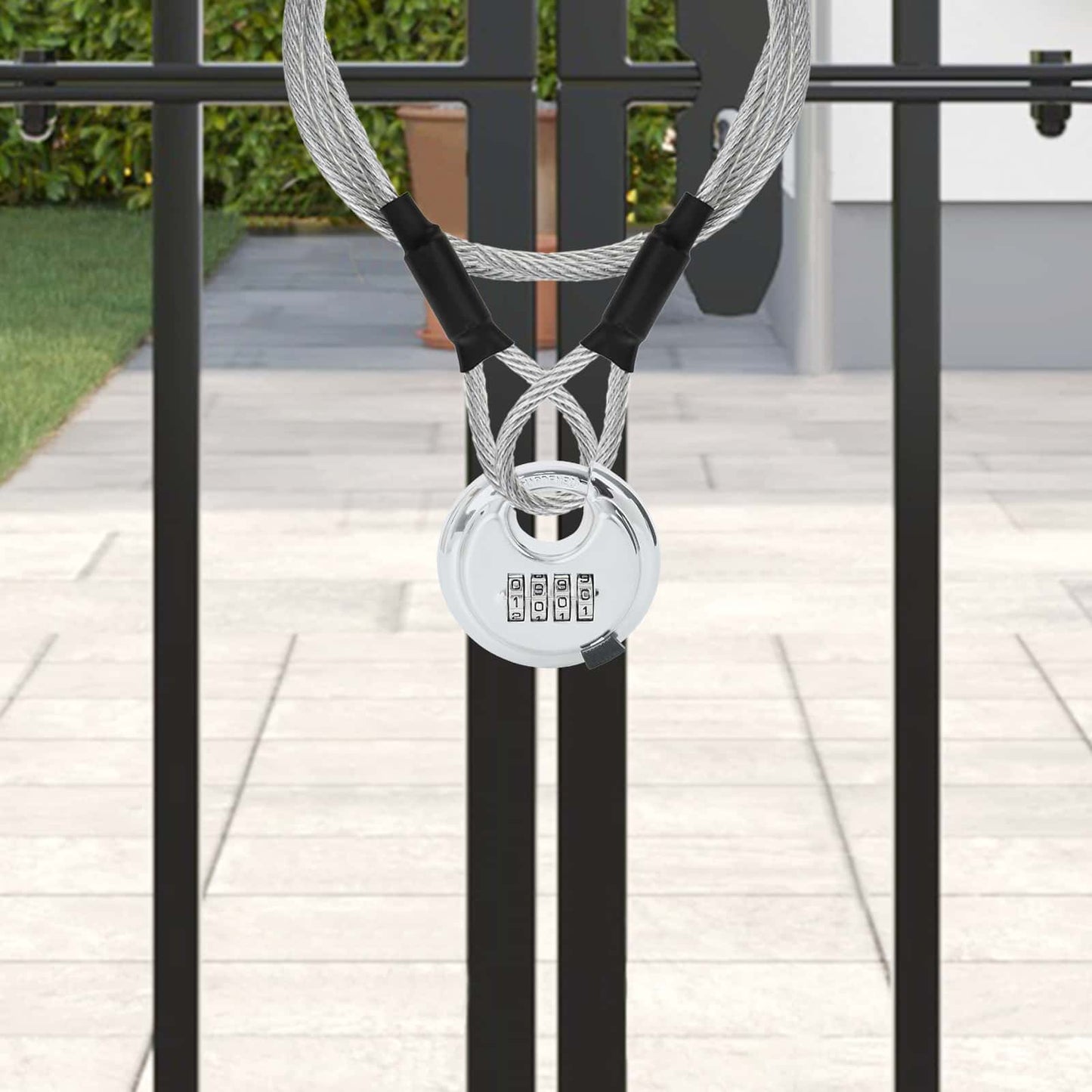 Vidaxl cadenas à disque avec clés 12 pcs argent 7 x 2,3 x 7 cm