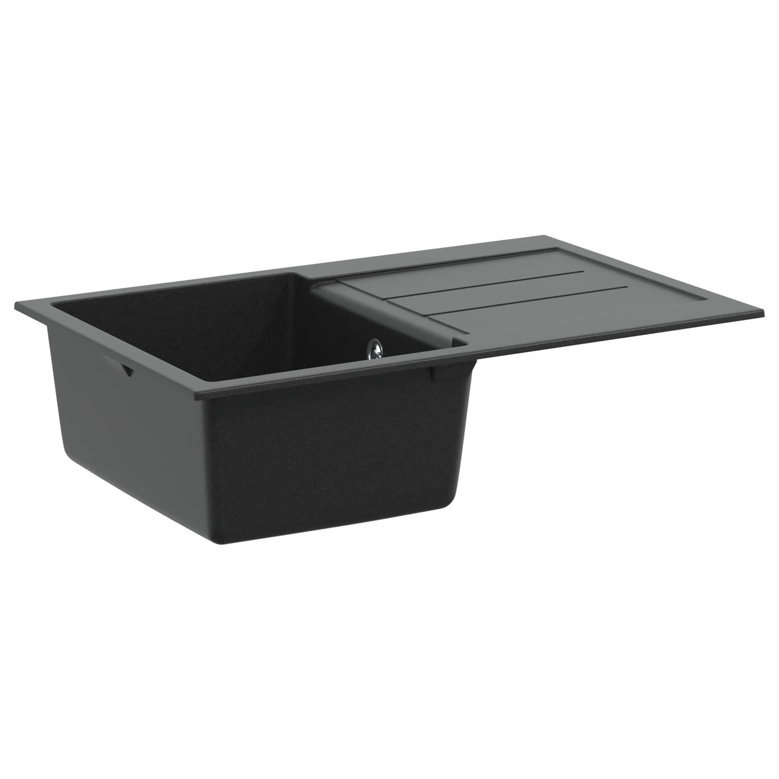 VidaXL évier noir 780 x 500 mm 80% quartz et 20% résine