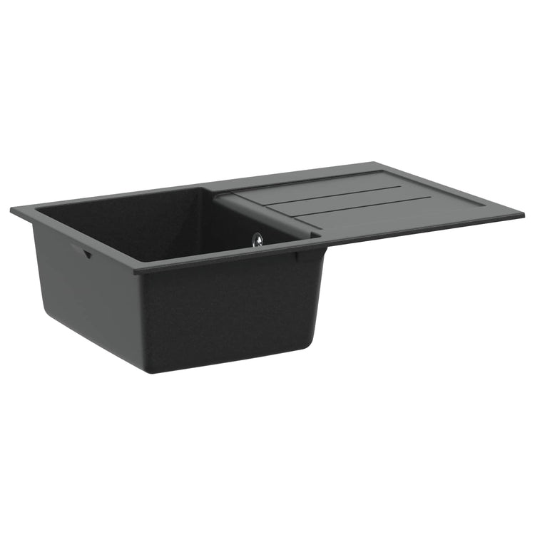 VidaXL évier noir 780 x 500 mm 80% quartz et 20% résine