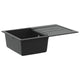 VidaXL évier noir 780 x 500 mm 80% quartz et 20% résine
