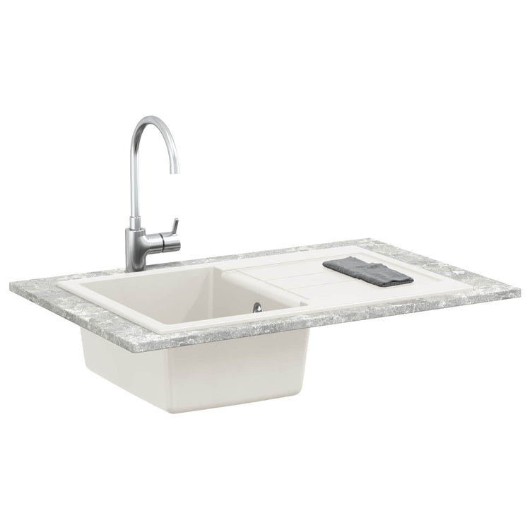 Évier Vidaxx blanc 780 x 500 mm 80% quartz et 20% résine