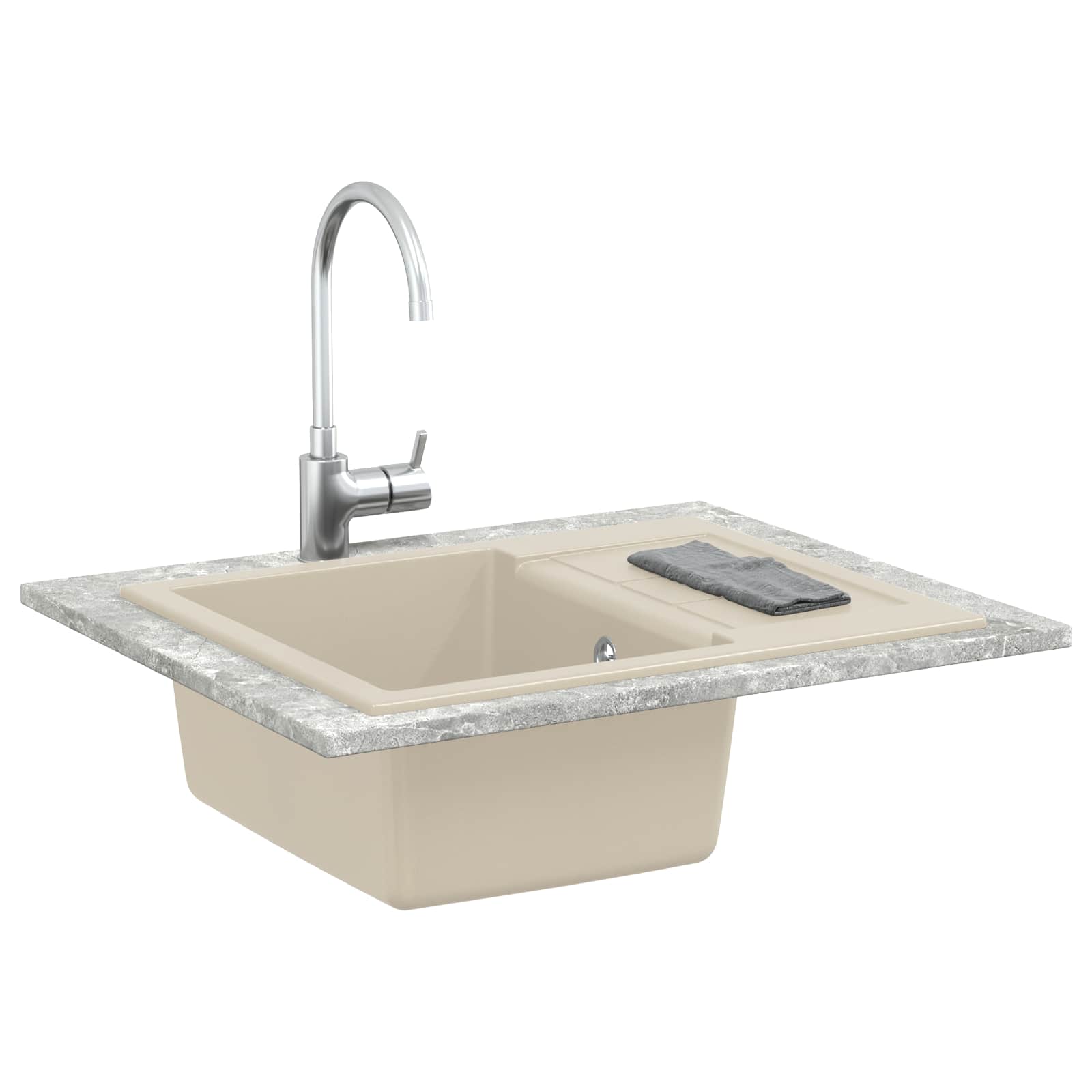 Lavabo Vidaxx beige 620 x 500 mm 80% quartz et 20% résine