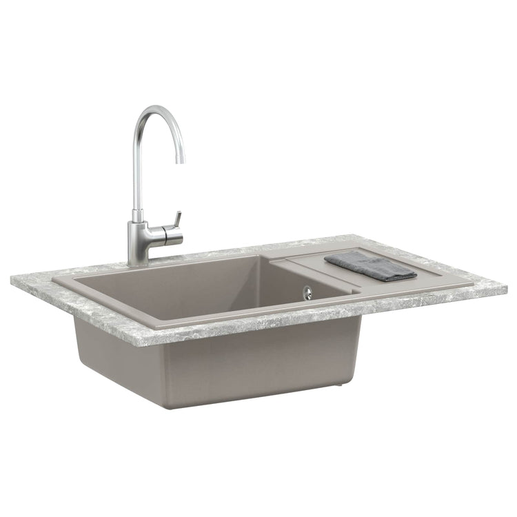Evier Vidaxx gris 780 x 500 mm 80% quartz et 20% résine