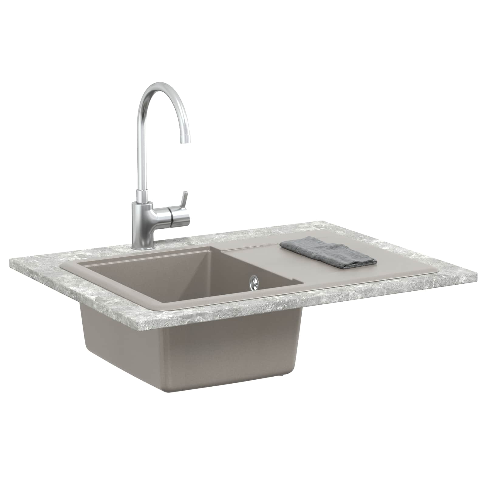 Lavabo Vidaxx gris 670 x 460 mm 80% quartz et 20% résine