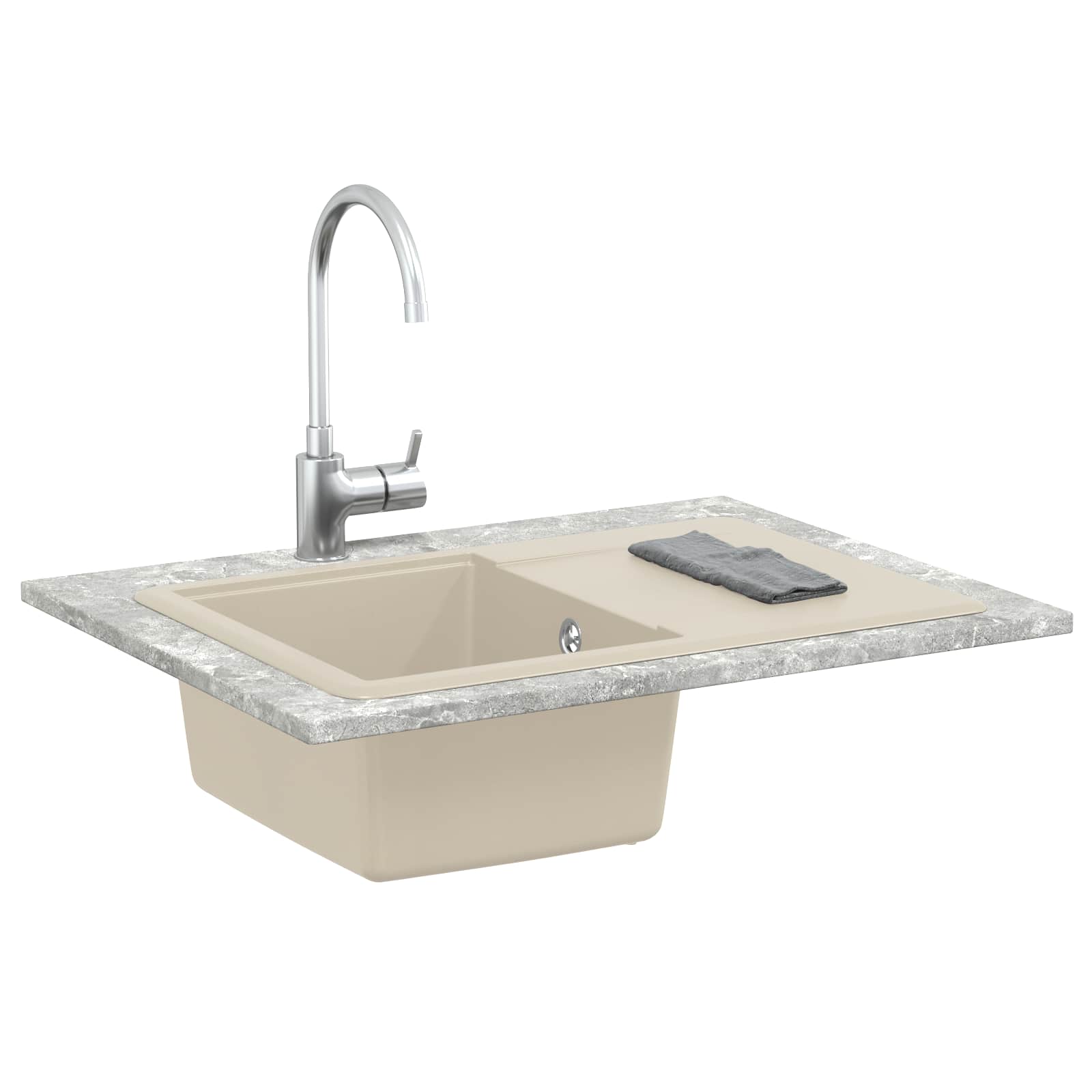 Vasque Vidaxx beige 670 x 460 mm 80% quartz et 20% résine