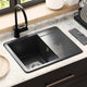 VidaXL évier noir 560 x 460 mm 80% quartz et 20% résine