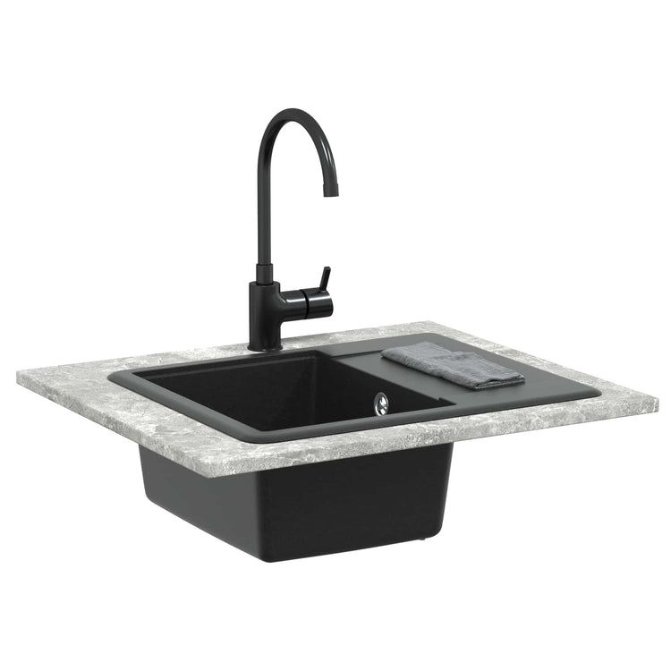 VidaXL évier noir 560 x 460 mm 80% quartz et 20% résine