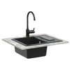 VidaXL évier noir 560 x 460 mm 80% quartz et 20% résine
