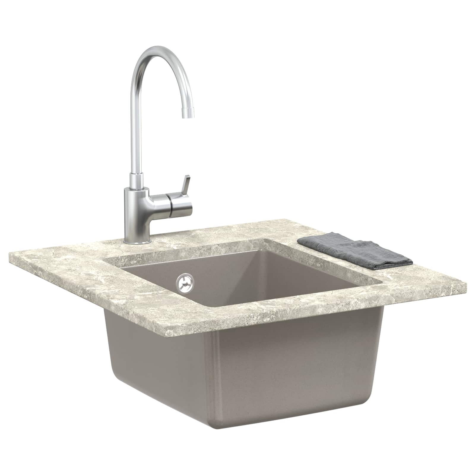 Evier Vidaxx gris 370 x 460 mm 80% quartz et 20% résine