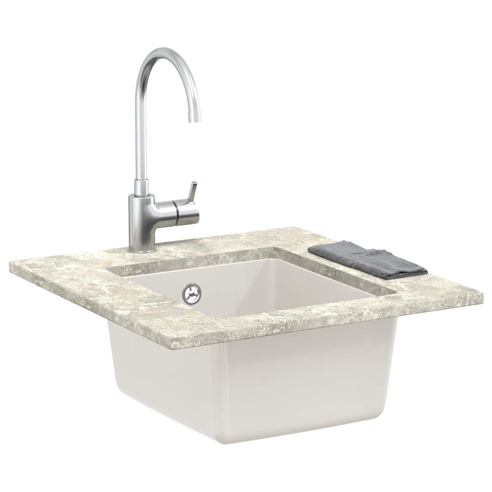 Evier Vidaxx blanc 370 x 460 mm 80% quartz et 20% résine