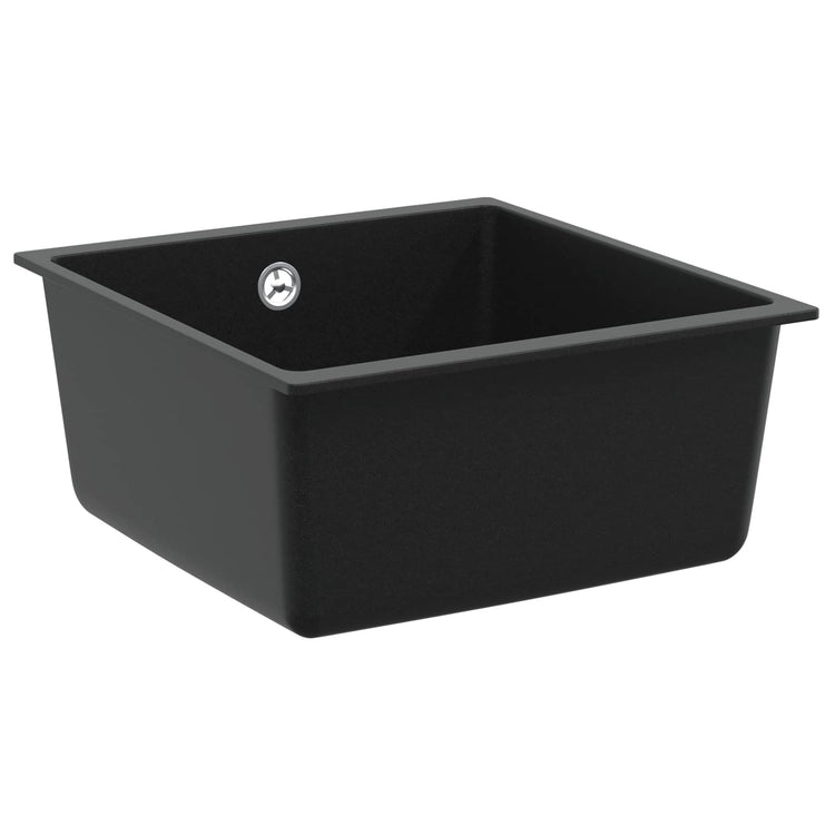 VidaXL évier noir 430 x 460 mm 80% quartz et 20% résine
