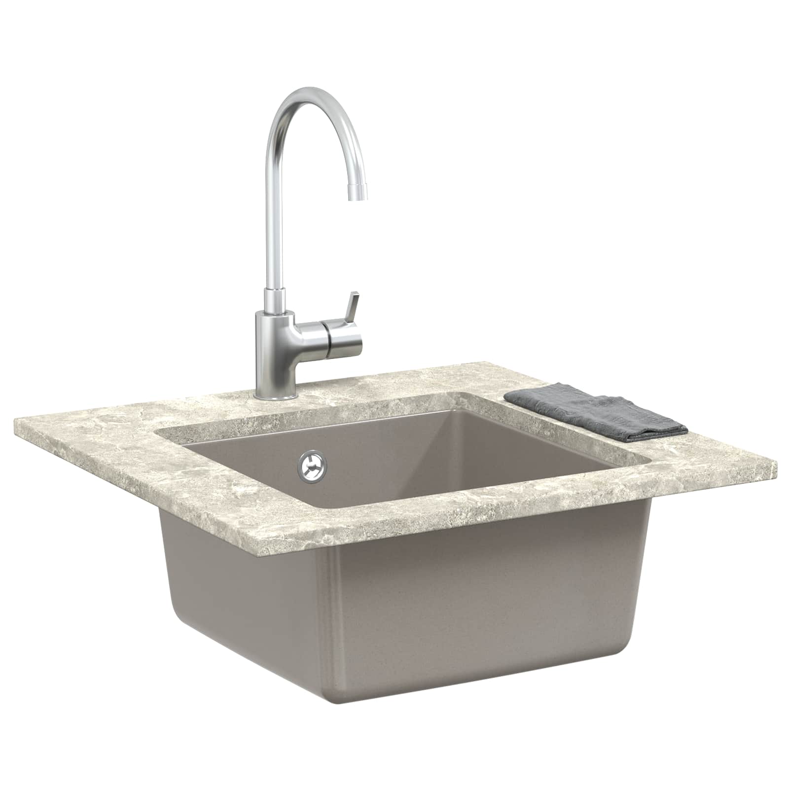 Evier Vidaxx gris 430 x 460 mm 80% quartz et 20% résine