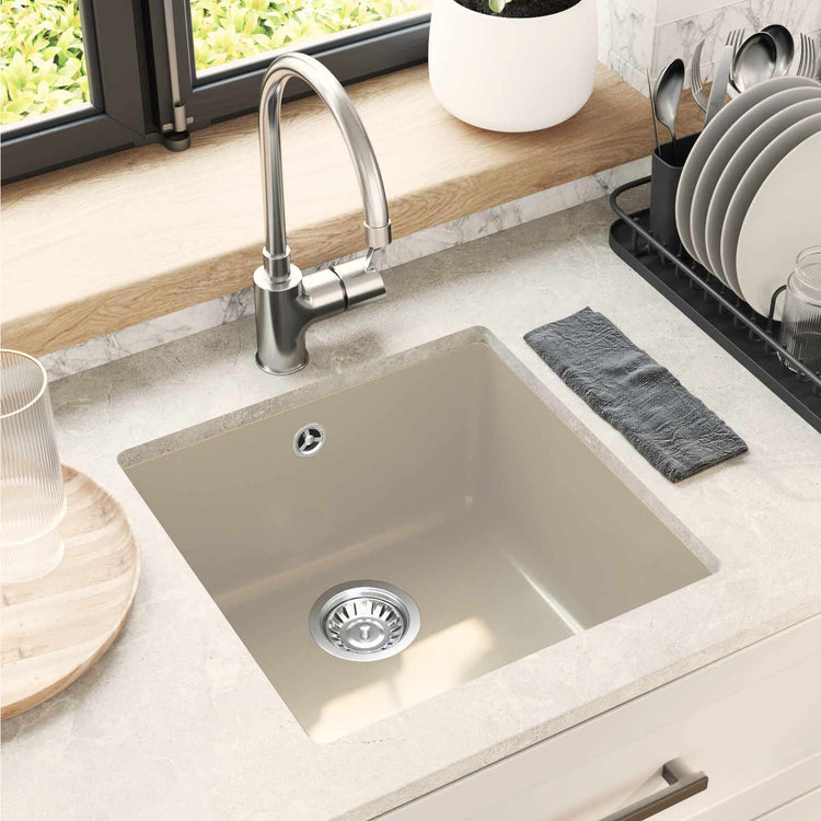 Lavabo Vidaxx beige 430 x 460 mm 80% quartz et 20% résine