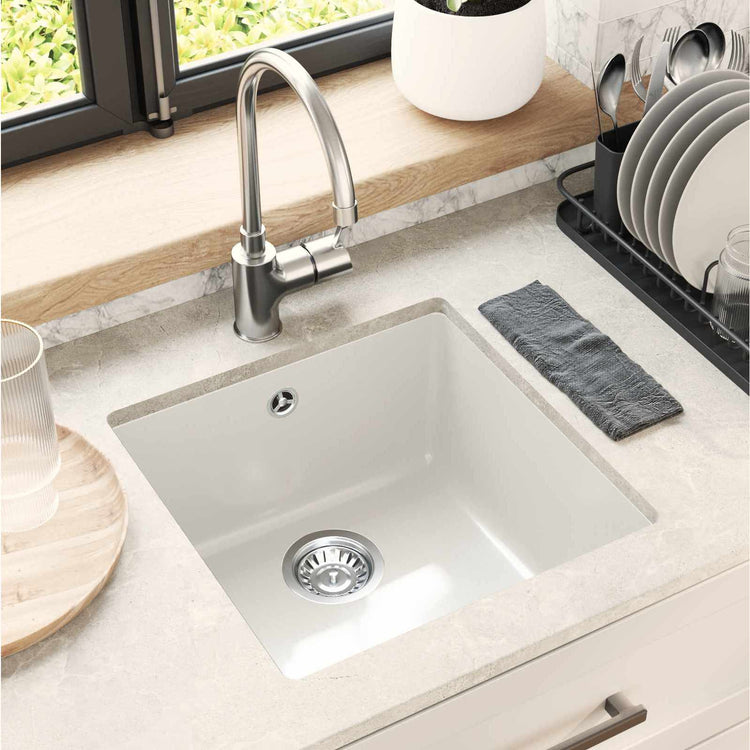 Évier Vidaxx blanc 430 x 460 mm 80% quartz et 20% résine