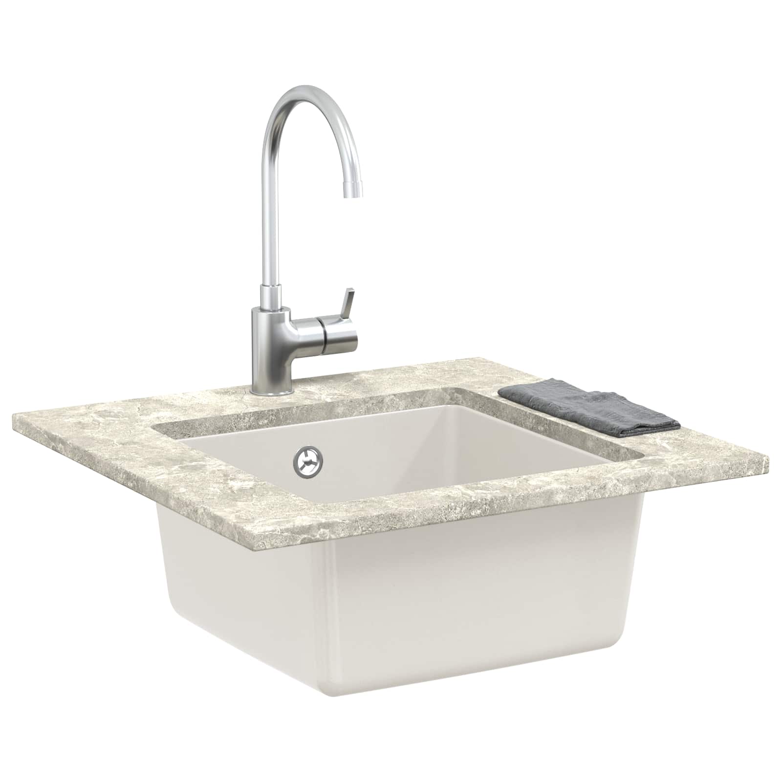 Évier Vidaxx blanc 430 x 460 mm 80% quartz et 20% résine