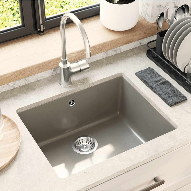 Evier Vidaxx gris 530 x 460 mm 80% quartz et 20% résine