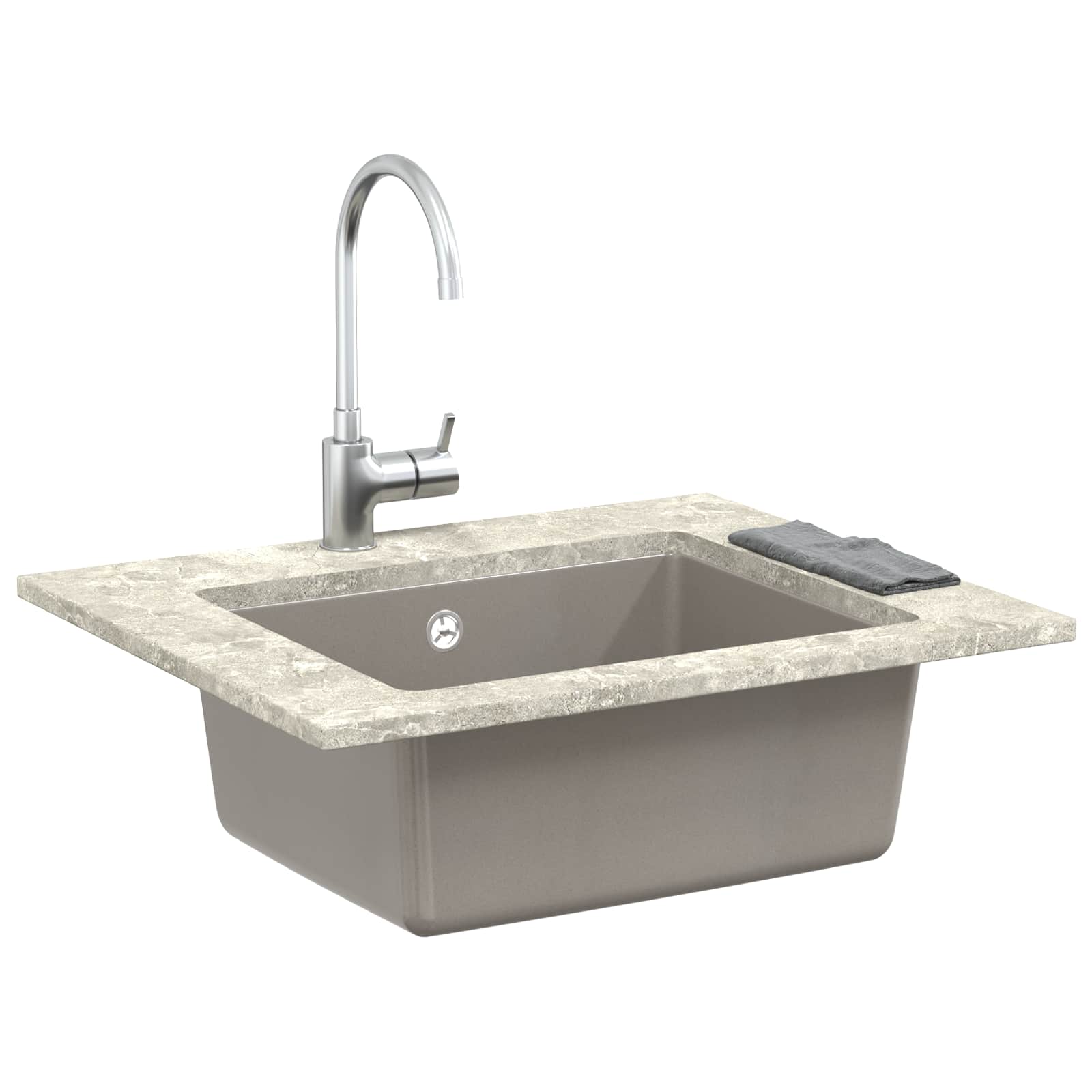 Evier Vidaxx gris 530 x 460 mm 80% quartz et 20% résine