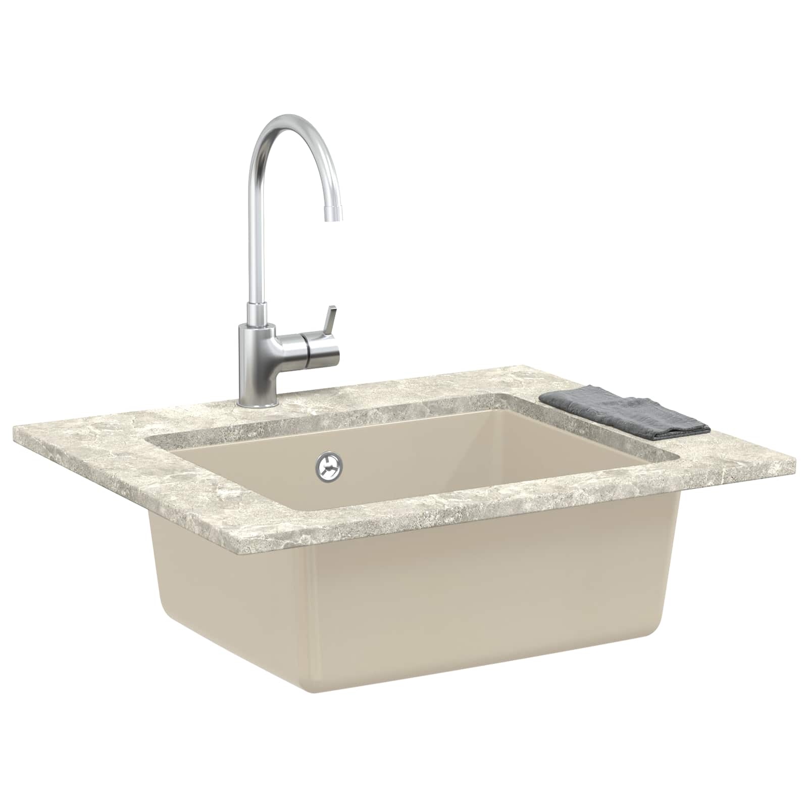 Lavabo Vidaxx beige 530 x 460 mm 80% quartz et 20% résine