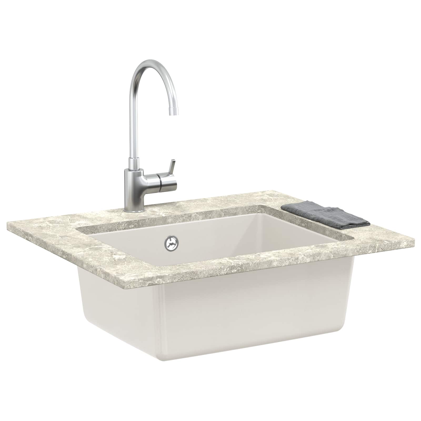 Évier Vidaxx blanc 530 x 460 mm 80% quartz et 20% résine