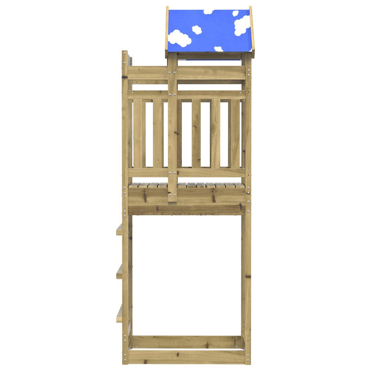 Vidaxl tour de jeu marron 52,5 x 85 x 239 cm bois massif imprégné