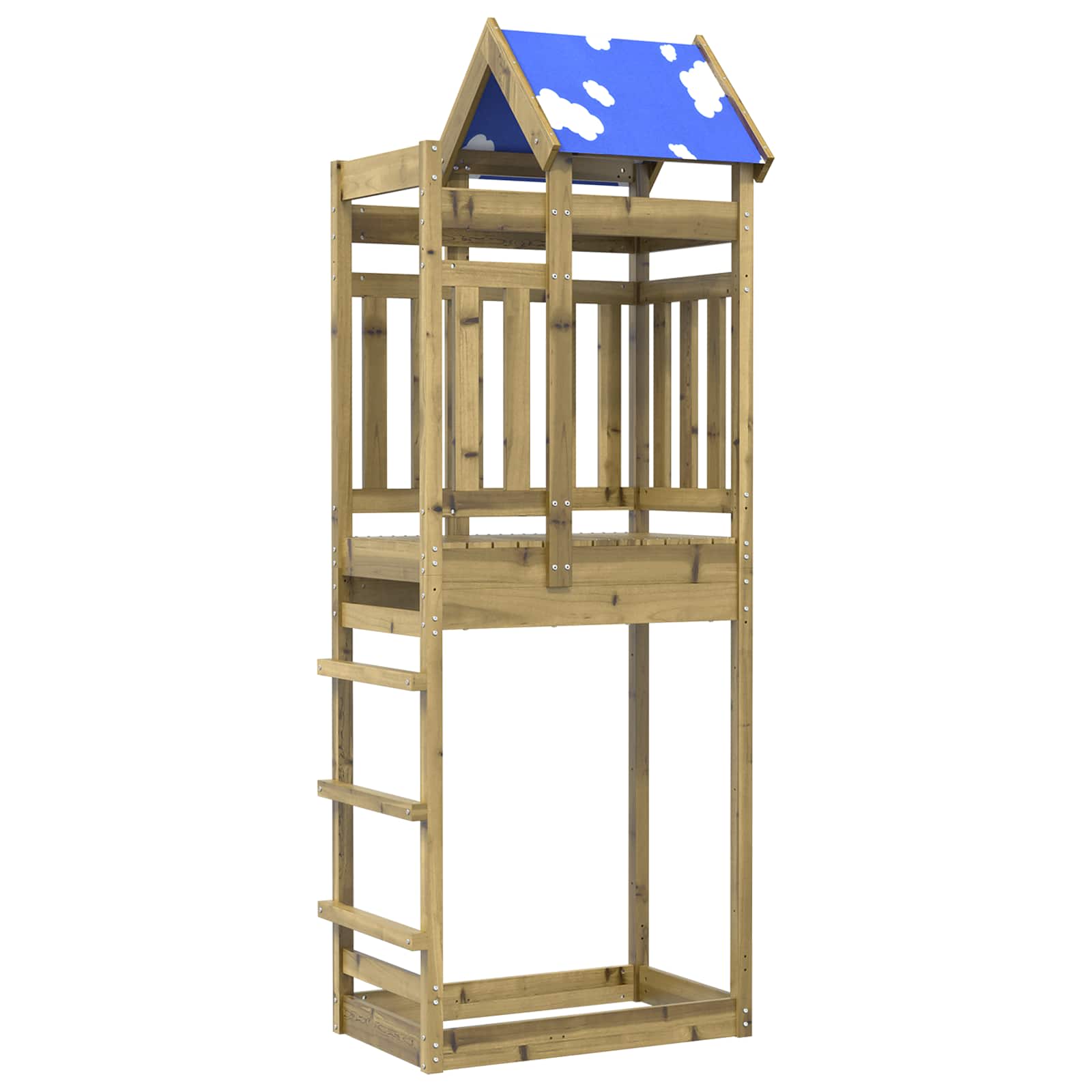 Vidaxl tour de jeu marron 85 x 52,5 x 239 cm bois massif imprégné