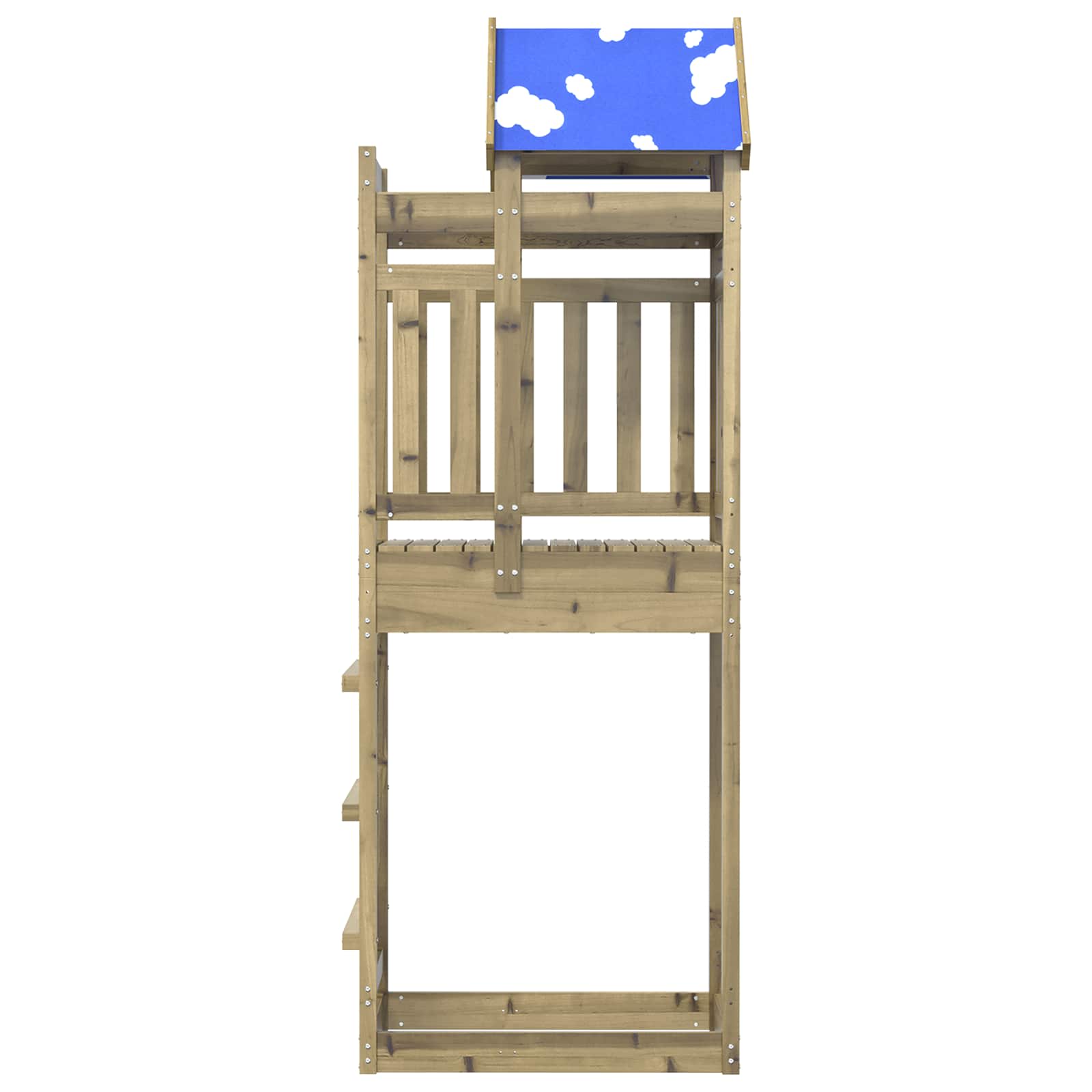 Vidaxl tour de jeu marron 85 x 52,5 x 239 cm bois massif imprégné