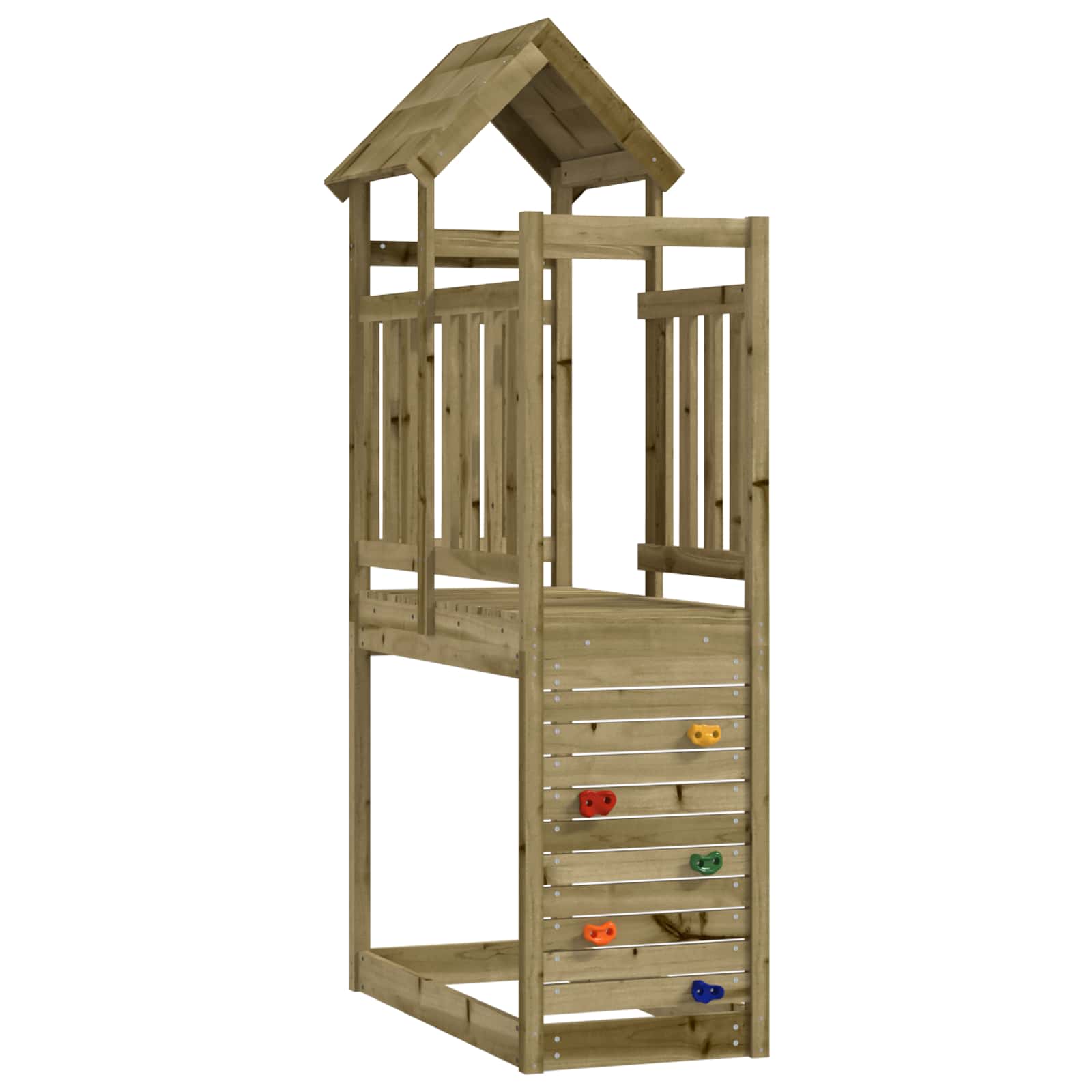 Vidaxl tour de jeu marron 53 x 110,5 x 214 cm bois massif imprégné