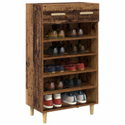 Vidaxxl armoire à chaussures avec tiroir vieux bois 60 x 35 x 105 cm bois traité - afbeelding 3