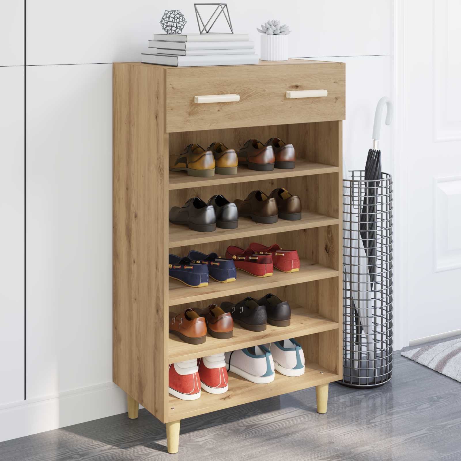 Vidaxx meuble à chaussures chêne traditionnel 60 x 35 x 105 cm bois d'ingénierie