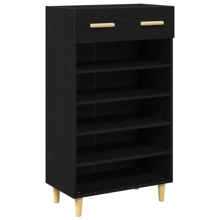 Vidaxx meuble à chaussures avec tiroir chêne noir 60 x 35 x 105 cm bois fini