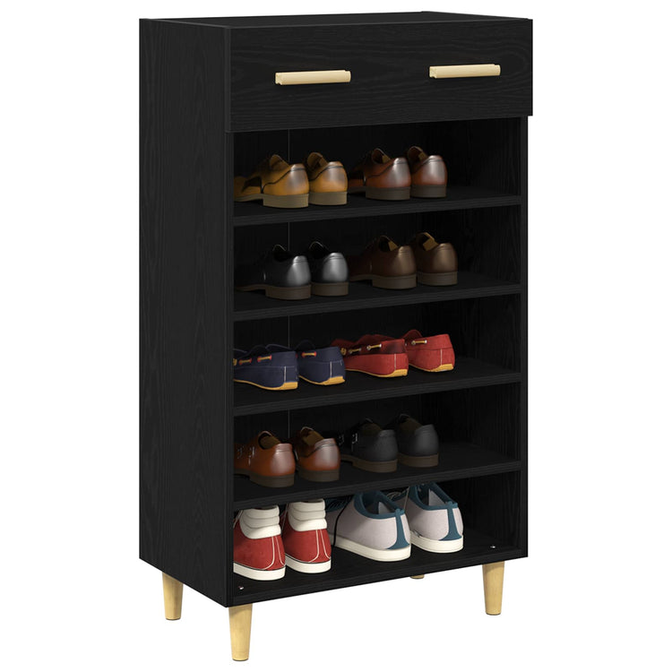 Vidaxx meuble à chaussures avec tiroir chêne noir 60 x 35 x 105 cm bois fini