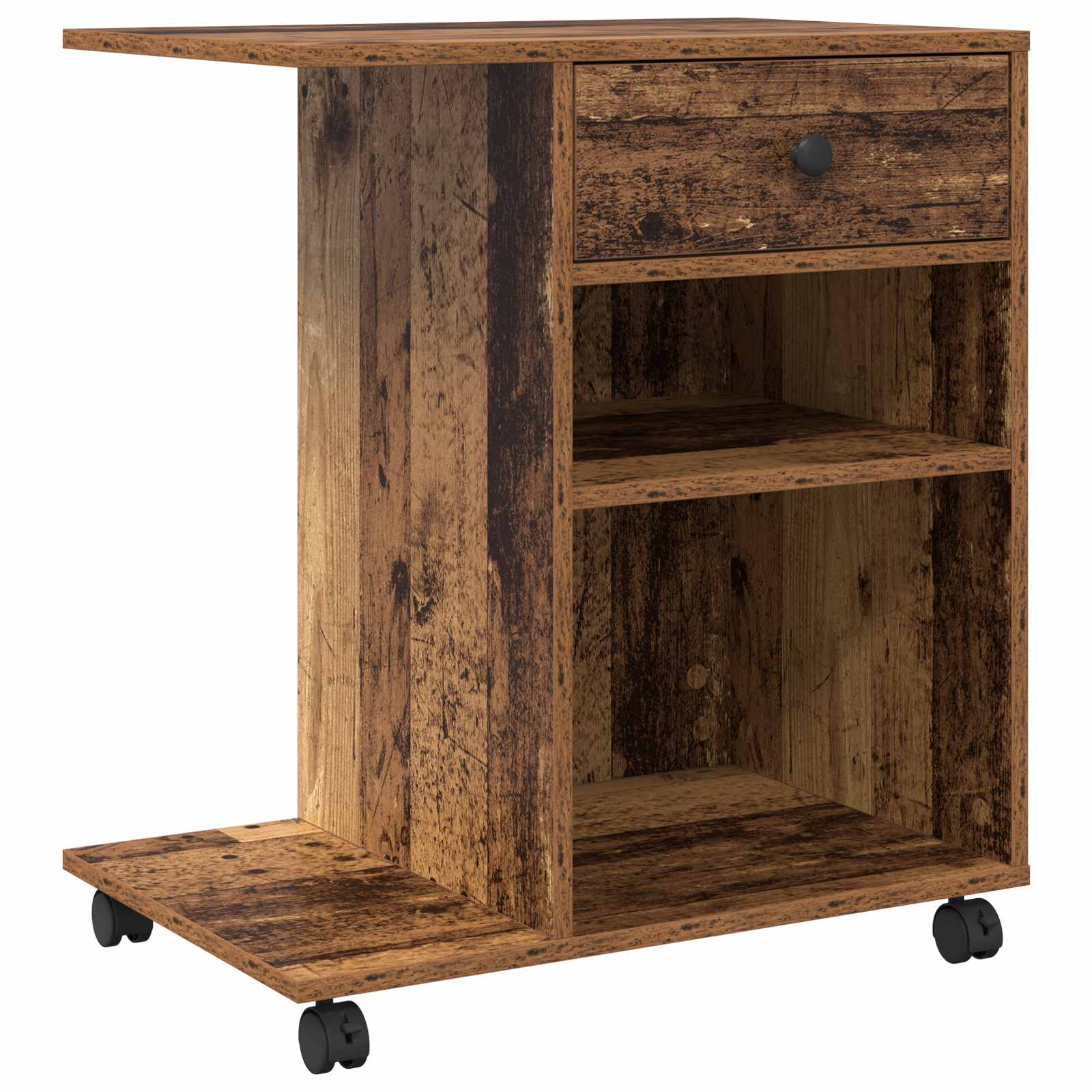 Vidaxxl support d'imprimante avec tiroir vieux bois 60 x 40 x 68,5 cm bois traité