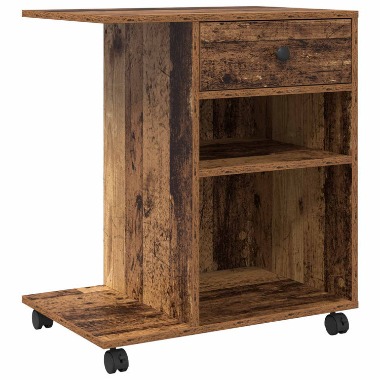 Vidaxxl support d'imprimante avec tiroir vieux bois 60 x 40 x 68,5 cm bois traité