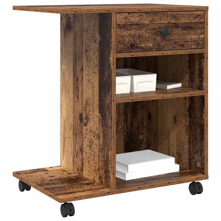 Vidaxxl support d'imprimante avec tiroir vieux bois 60 x 40 x 68,5 cm bois traité