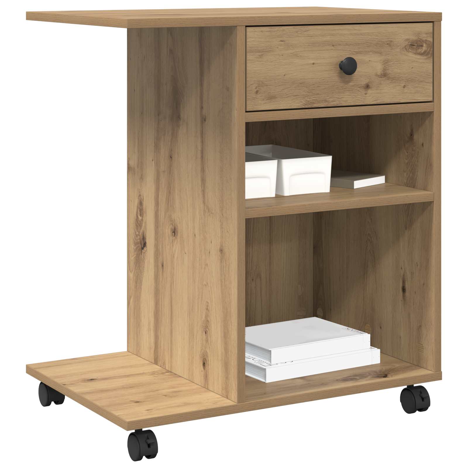 Vidaxxl support d'imprimante chêne artisanal 60 x 40 x 68,5 cm bois d'ingénierie