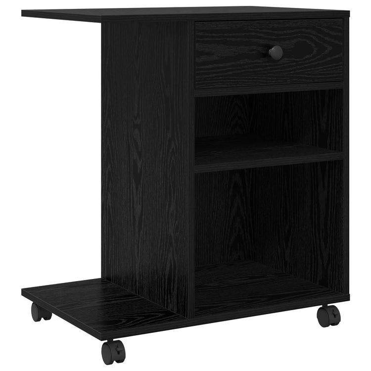 Vidaxl support d'imprimante chêne noir uni 60 x 40 x 68,5 cm bois fini