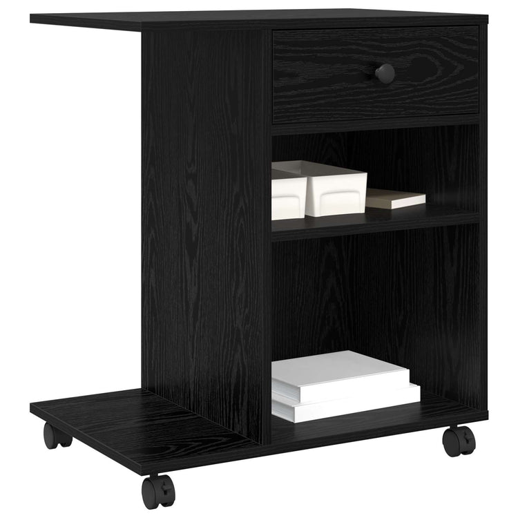 Vidaxl support d'imprimante chêne noir uni 60 x 40 x 68,5 cm bois fini