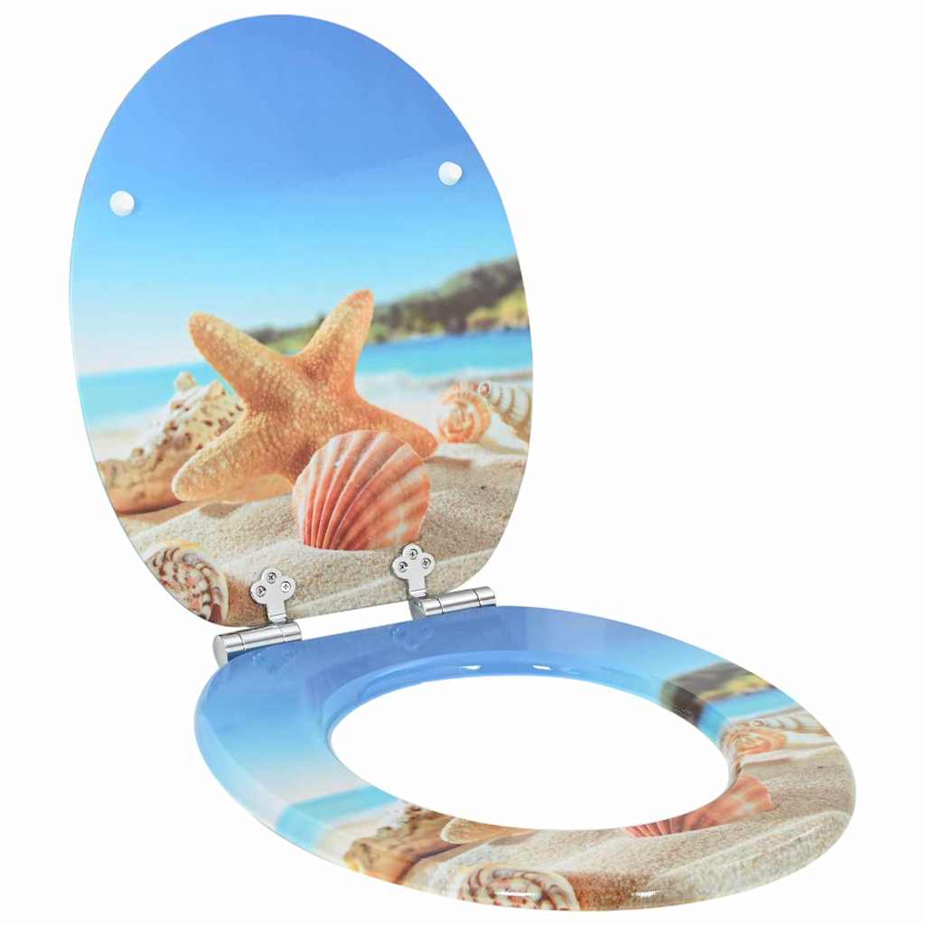 Vidaxx abattant de toilette à fermeture douce coquillage 44 x 38 cm panneau MDF