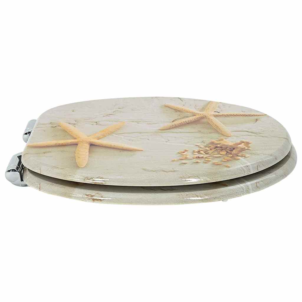 Abattant de toilette Vidaxx à fermeture douce jaune et blanc 44 x 38 cm panneau MDF