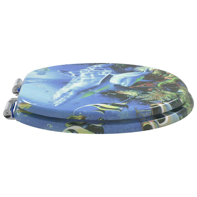 Vidaxx abattant de toilette à fermeture douce bleu 44 x 38 cm panneau MDF