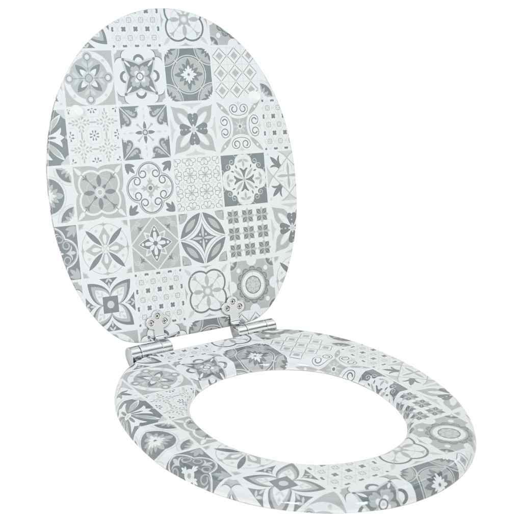 Abattant de toilette Vidaxx soft close porcelaine bleue et blanche 44 x 38 cm