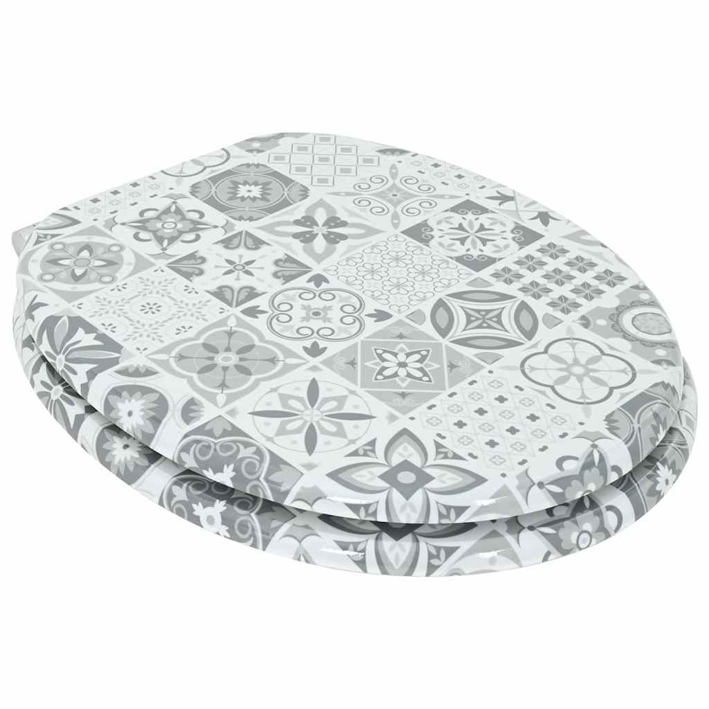 Abattant de toilette Vidaxx soft close porcelaine bleue et blanche 44 x 38 cm