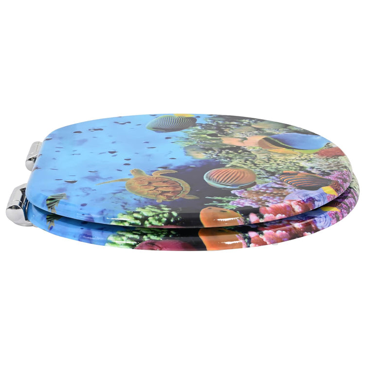 Vidaxx abattant de toilette à fermeture douce bleu profond 44 x 38 cm panneau MDF