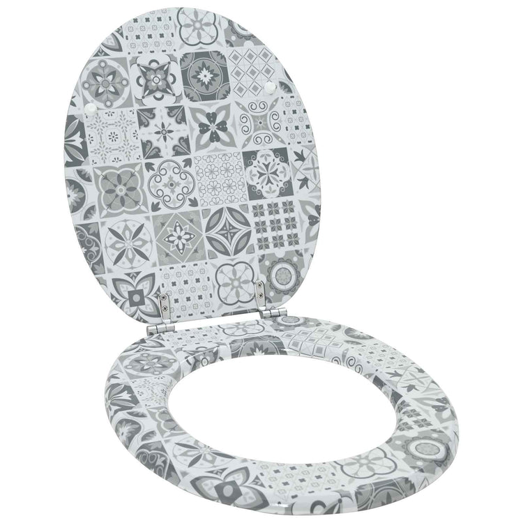 Vidaxx abattant de toilette à fermeture douce gris 44 x 38 cm panneau MDF