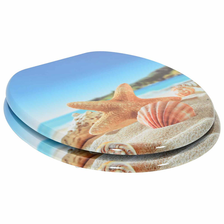 Vidaxx abattant de toilette à fermeture douce bleu clair 44 x 38 cm panneau MDF