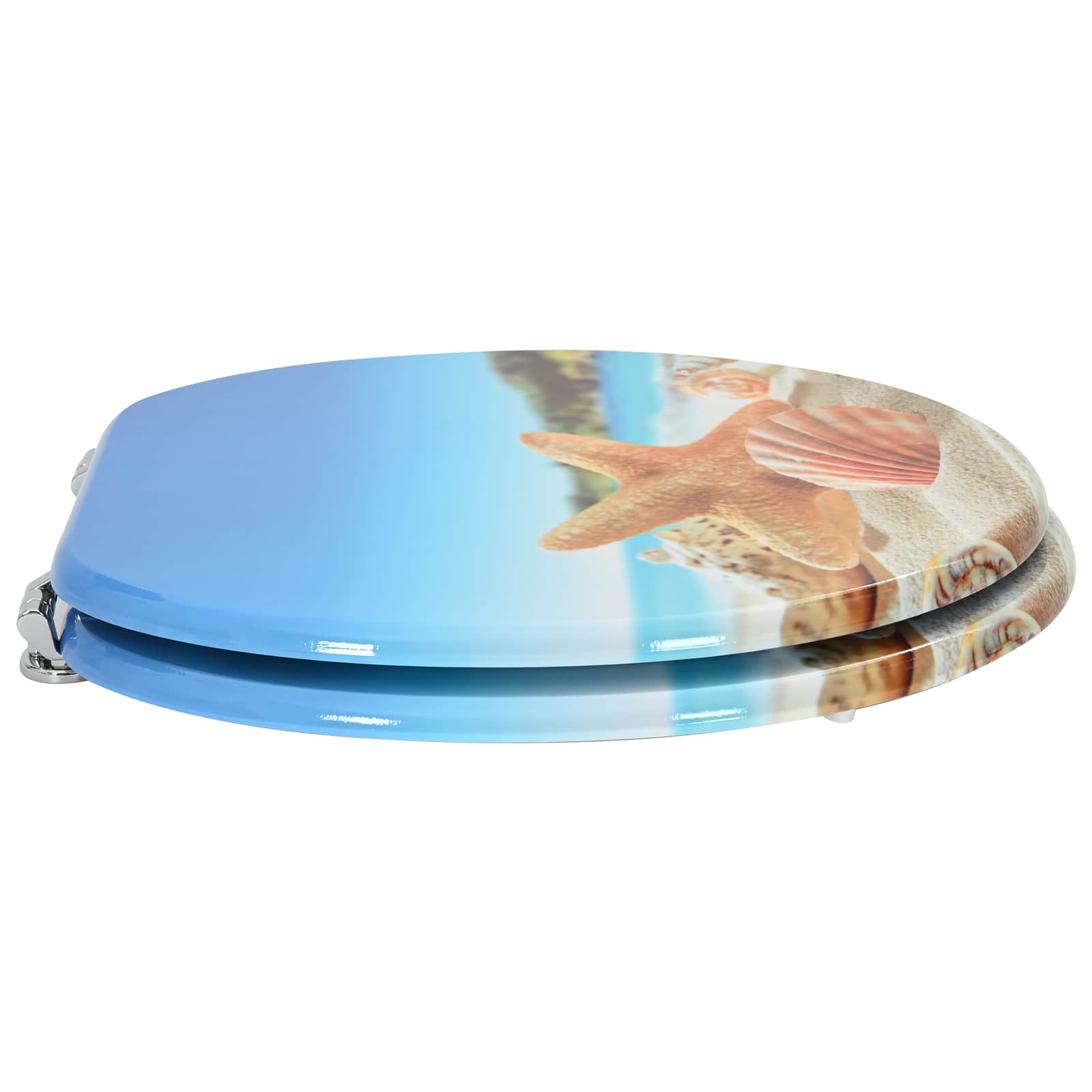 Vidaxx abattant de toilette à fermeture douce bleu clair 44 x 38 cm panneau MDF